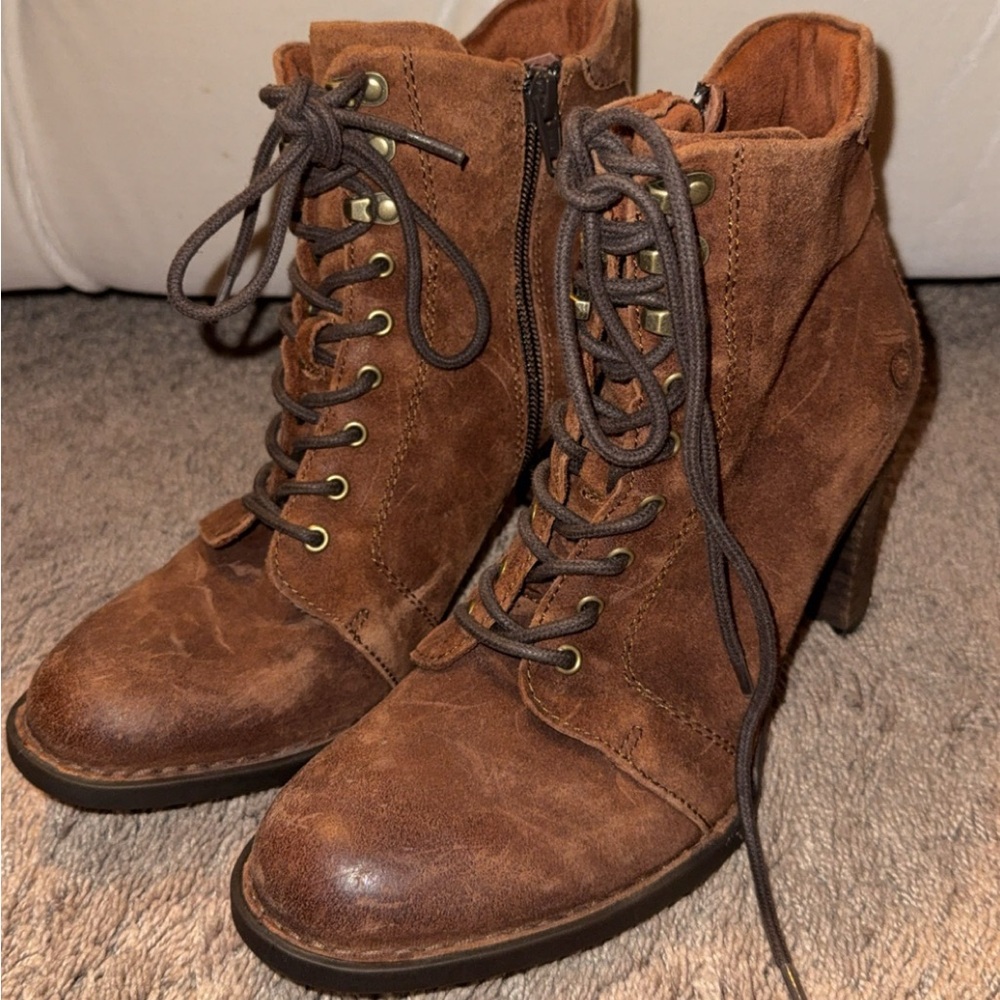 Born Lace Up Brown  Boots
